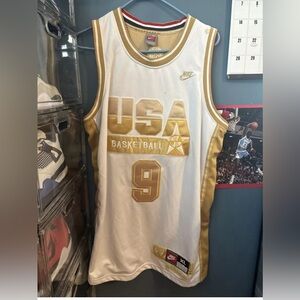 GOLD Nike Team Michael Jordan Dream Team USA #9 Jersey Size XL. Never Worn